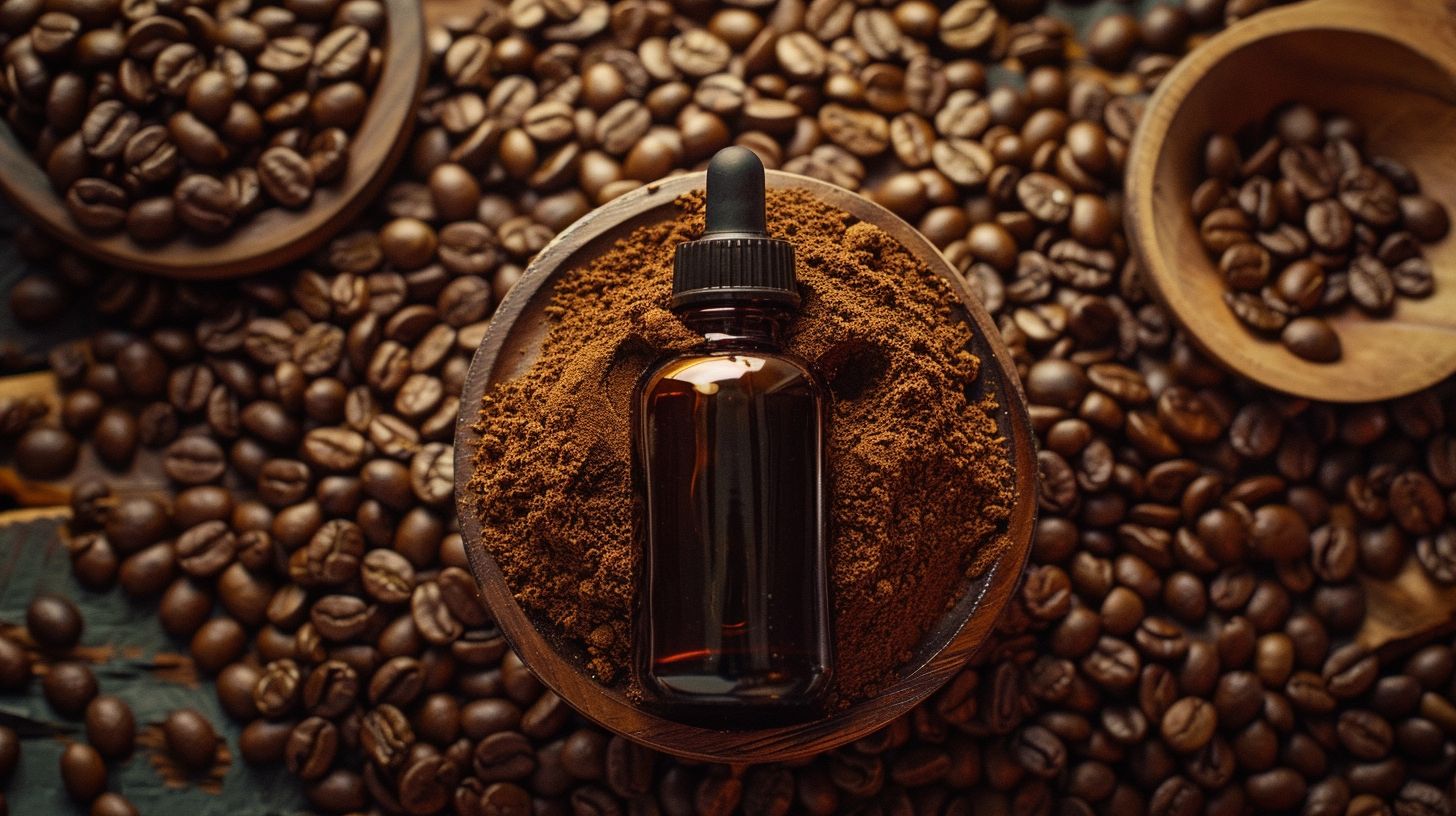 A bottle of Java Burn surrounded by natural and organic ingredients.